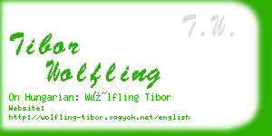 tibor wolfling business card